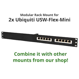 以下が含まれることがあります： 2台のUbiquiti USW-Flex-Miniネットワークスイッチ用のブラックメタルラックマウント。ラックマウントには、RJ-45ポートが2列あります。当店の他のマウントと組み合わせて使用できます！