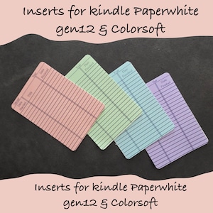 Kindle Case Insert Library Card | Book Tracker | Paperwhite, Basic, & Colorsoft | Printable | Reading Log PDF