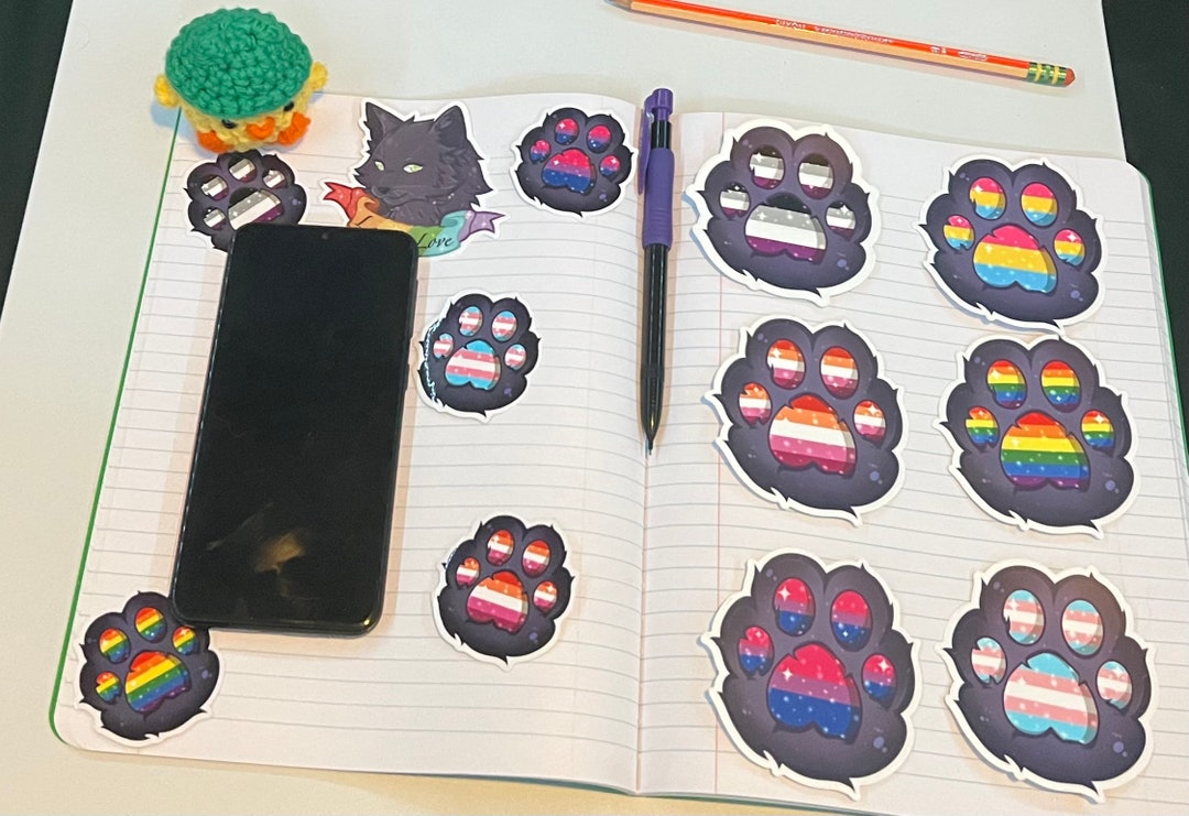 3'' LGBTQ Pride Cat and Cat Paw Waterproof Vinyl Sticker Collection - Etsy