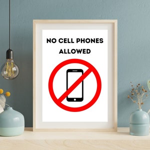Printable No Cell Phones Allowed Sign, Printable No Cell Phone Use In Classroom Sign, No Cellphones Allowed School Poster, INSTANT DOWNLOAD
