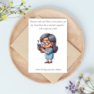 Cartão de aniversário engraçado da mãe ou cartão engraçado para mãe, cartão de dia das mães - melhores cartões de dia das mães de crianças e amigos - desenho animado de chamadas incômodas