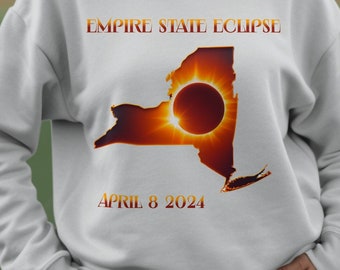 Sweat-shirt Empire State Eclipse 2024, pull unisexe événement solaire de New York, souvenirs du 8 avril, cadeau pour amateur d'astronomie