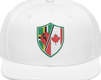 Gepersonaliseerde Dominica Canada Heritage-snapbackhoed: groene rand met geborduurde naam