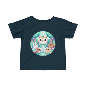 T-shirt en jersey fin pour bébé avec animaux de dessin animé mignon, t-shirt bébé coloré, t-shirt graphique adorable pour tout-petits image 5