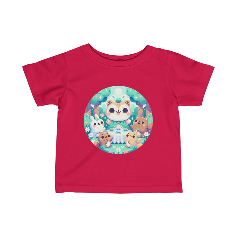 T-shirt en jersey fin pour bébé avec animaux de dessin animé mignon, t-shirt bébé coloré, t-shirt graphique adorable pour tout-petits image 7