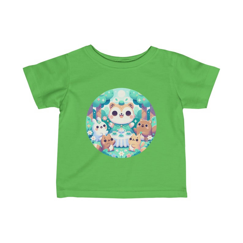 T-shirt en jersey fin pour bébé avec animaux de dessin animé mignon, t-shirt bébé coloré, t-shirt graphique adorable pour tout-petits image 2