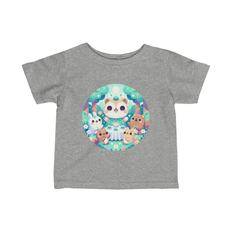 T-shirt en jersey fin pour bébé avec animaux de dessin animé mignon, t-shirt bébé coloré, t-shirt graphique adorable pour tout-petits image 3