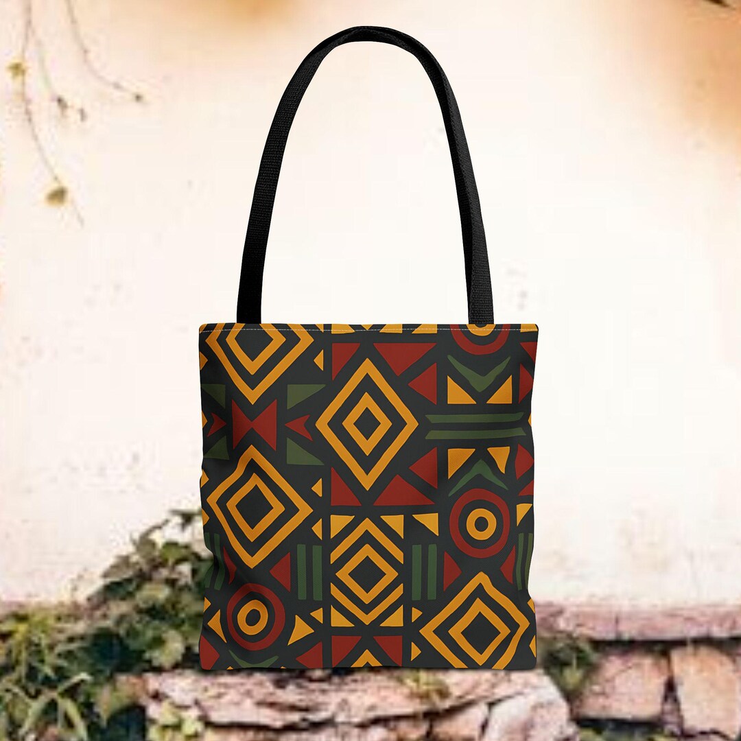 Afrocentric Tribal Pattern Print | Bold Geometric Diamond Circle Design ...