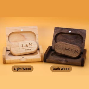 Personalized Wooden USB Flash Drive with Box: Engraved Wedding Keepsake