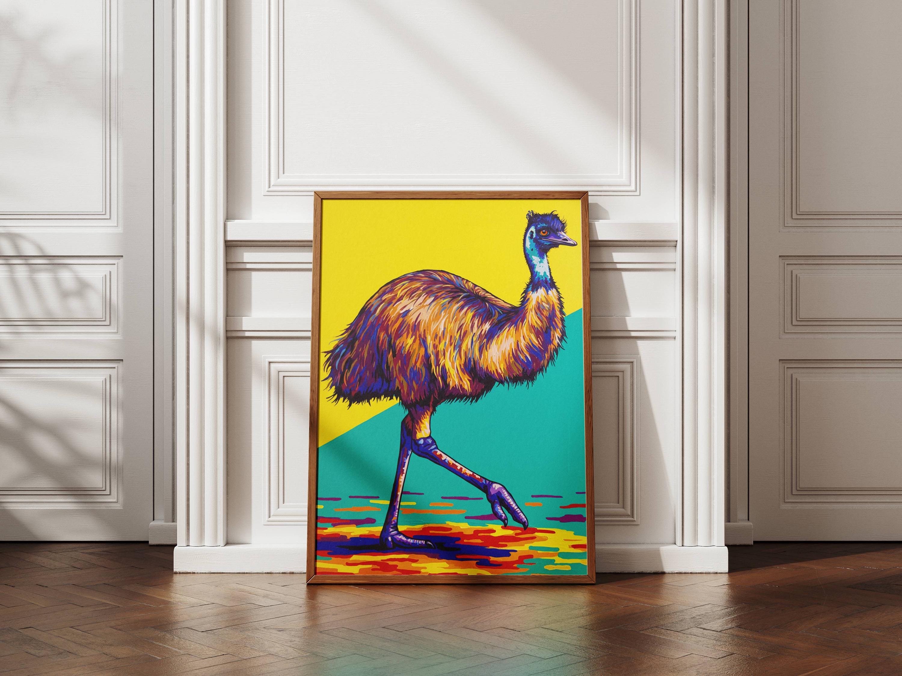 Pop Art Emu, Colourful Emu Poser, Emu Print, Wall Art, Emu Art - Etsy