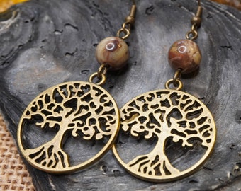 Boho Ohrringe Baum des Lebens, bronze // Boho Schmuck, Hippie Schmuck, Spiritueller Schmuck, Ohrringe Lebensbaum, Hippie Kette, Naturschmuck