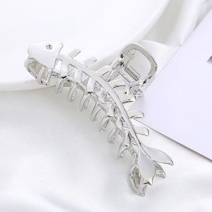 Large Metal Hair Claw Clips Fish Bone Hair Clips Gifts For Her Birthday Gift image 5