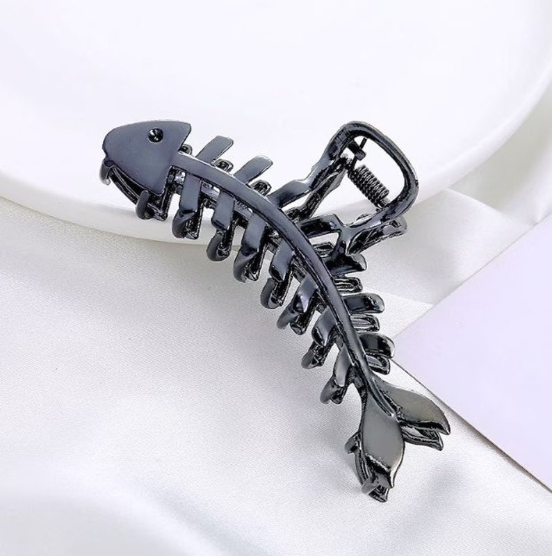 Large Metal Hair Claw Clips Fish Bone Hair Clips Gifts For Her Birthday Gift image 4