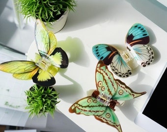 Bunte simulierte Schmetterling Haarkrallen, schöne Papilio Schmetterling Haarspangen für Frauen, mädchenhafte Haarspangen, beste Geschenke, handgemacht