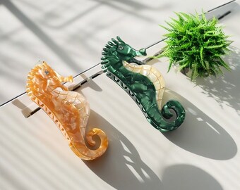 Seahorse Lobster Hair Clip, Sea Creature Hair Clip, Delicate Hair Clip, Acetate Hair Clip, Cute Hair Accessories, Gifts for Wife