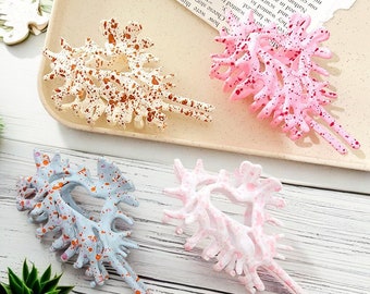 Roman Conch Haarkrallen, Khaki Pink Spotted Conch Haarklammern, Elegante Metall Conch Haarkrallen für Frauen, Geschenke für sie