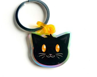 Colorful Cat Epoxy Keychain 1 Inch Charm