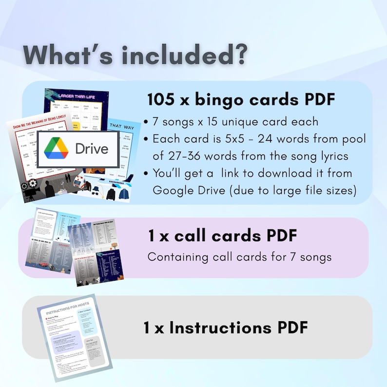 90s Music Bingo Printable – Backstreet Boys Lyrics Bingo | Throwback Party Game for Adults, Girls Night, Birthday & Office Party image 5