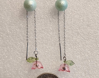 Thread through Flower Earrings