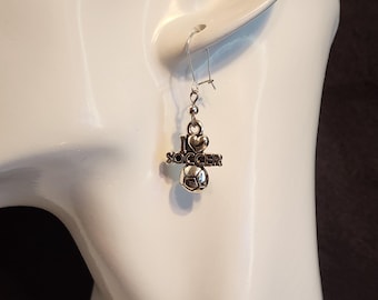 I Love Soccer Earrings