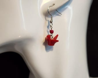 3-D Resin Origami Crane Earrings