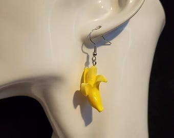 Resin Banana Earrings