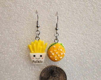 Burger and Fries Earrings