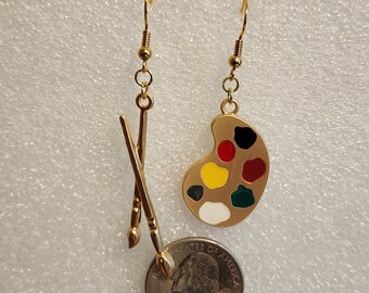Palette and Brush Earrings