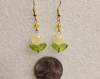 Glass Tulip Earrings