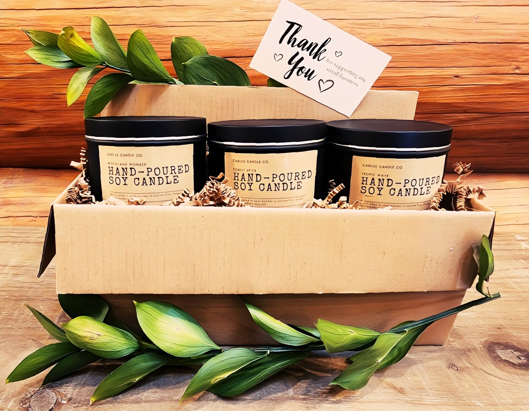 Soy Candle Gift Set - Hand-poured, 8oz Scented Candles, 3-pack - Etsy