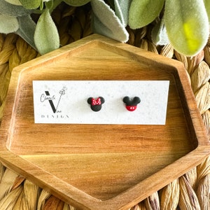 Extra-small mouse studs, Mickey and Minnie  inspired, magical gifts for her, vacation earrings, stainless steel