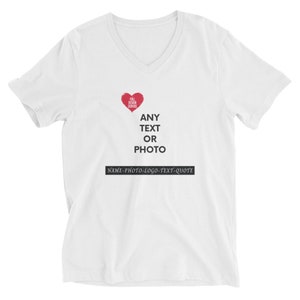 Custom VNeck Shirt Gift idea Personalized Photo TShirt Custom V Neck Shirt for Couple Custom Logo VNeck TShirt Add Your Own Text Design Idea