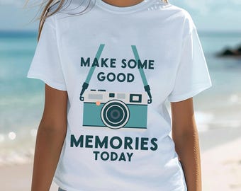 Vintage Camera Graphic T-Shirt, Family Memories, Travel Vibes, Camera Lover Shirt, Retro Traveler Tee