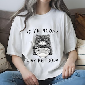 Camiseta de gato de fideos, camiseta de gato de ramen, regalo para amantes de los gatos, regalo para amantes de los gatos, camisetas divertidas de gatos, camiseta divertida de gatos, camiseta de gato de fideos, gato divertido