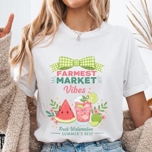 Fruit Shirt, Farmers Market Vibes Shirt, Summer T-Shirt, Watermelon Shirt, watercolor fruits shirt, Fruit Graphic Tee, Vegan Fruit t-shirt