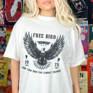 Camiseta de pájaro gratis, camiseta de pájaro gratis, camiseta vintage de pájaro gratis, camiseta de música retro, camiseta de banda de rock, regalo para amantes de las aves, camiseta de pájaro, regalo para mamá