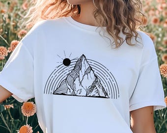 Mountain Sunrise Graphic Tee: Comfort Colors Ring-Spun Cotton