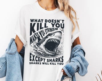 Maglietta vintage con squalo, maglietta con squalo, regalo per gli amanti degli animali, maglietta street style