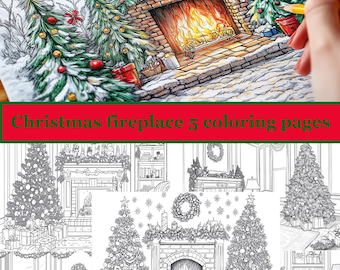 Dibujos para colorear de chimeneas navideñas