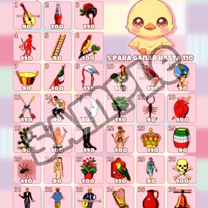 3 Loteria Boards, 5 para ganar hasta 110 con 36 numeros