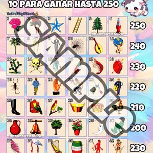 2 Loteria Boards, 10 Para Ganar Hasta 250