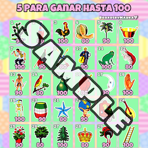 2 Loteria Boards, 5 para ganar hasta 100 con 30 numeros.
