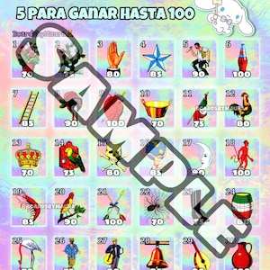 2 Loteria Boards, 5 Para Ganar Hasta 100