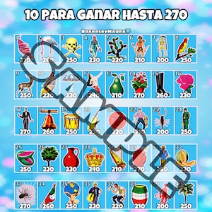 2 Cartas de Loteria 10 Para Ganar Hasta 270 contre 40 numéros
