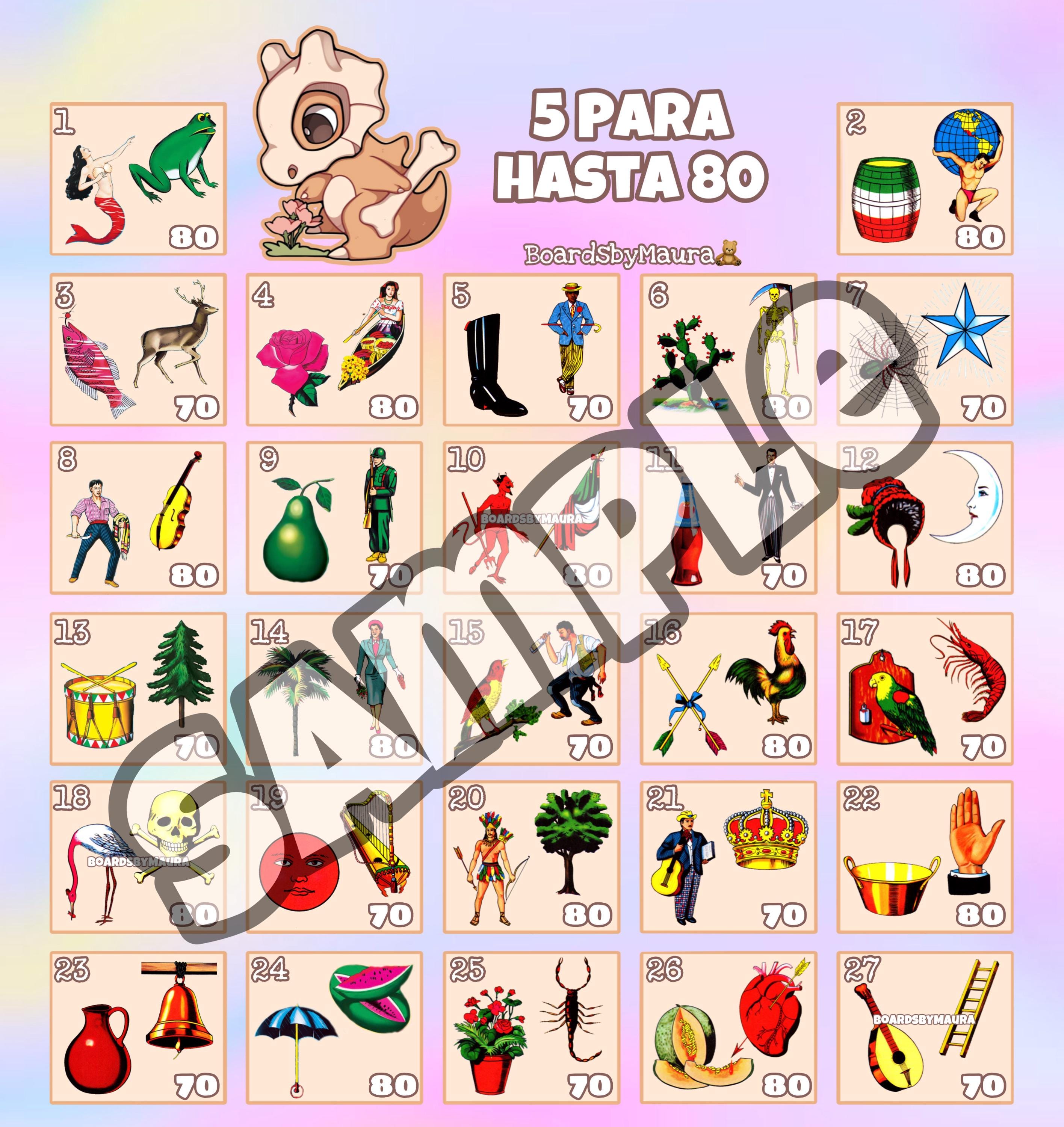 Duo Loteria Boards 27 Numbers - Etsy