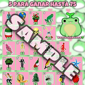 3 Loteria Boards, 5 para ganar hasta 75 con 25 numeros.