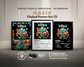 Bad Bunny & J Balvin – OASIS, 3x1 Digital Printable, Printable Album Poster PDF, Latin Reggaeton Collab, urban latino, reggaeton, pop, PR