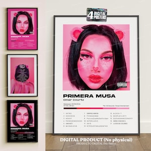 PRIMERA MUSA - Omar Courtz, 4 portadas digitales del álbum, póster Imprimible digital, decoración del hogar, urbano latino, portada pared