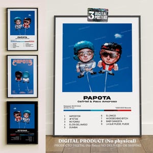 PAPOTA - Ca7riel y Paco Amoroso, (3x1) portadas digitales del álbum, A2 Imprimible digital, póster, decoración del hogar, portada para pared