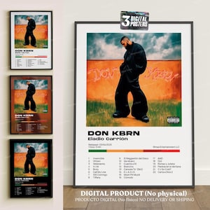 DON KBRN, 3 portadas digitales del álbum, Eladio Carrion, A2 Imprimible digital, póster, urbano latino, trap, portada para pared, reggaeton